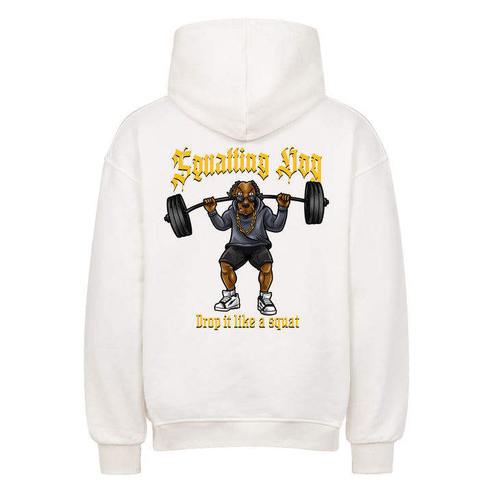Squatting dog (Backprint) Oversized Hoodie