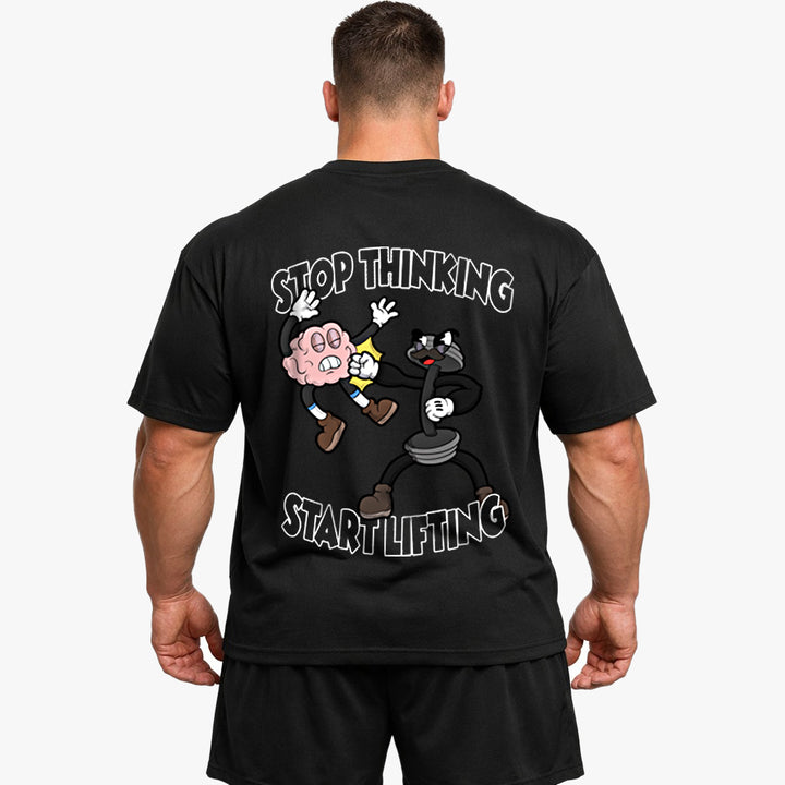 Stop thinking (Backprint) Oversized Shirt
