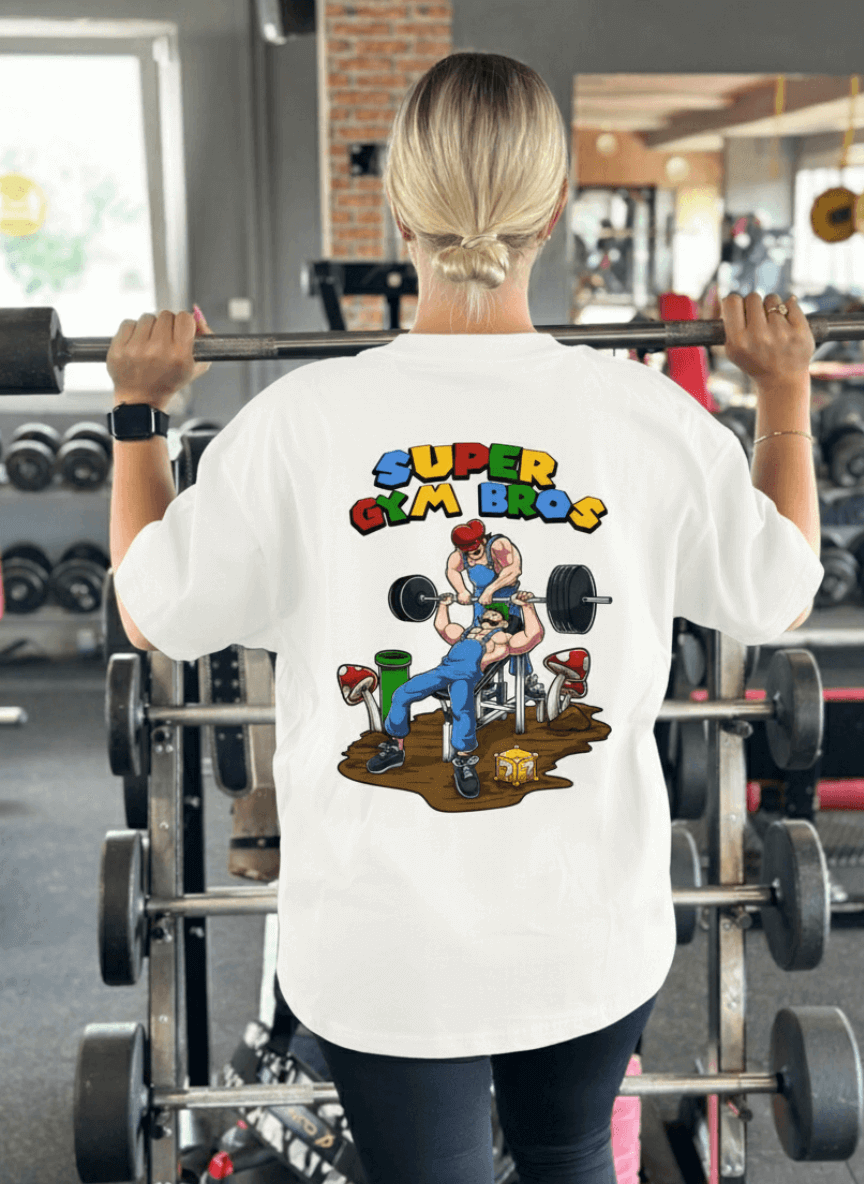 Super Gym Bros (Backprint) Oversized Shirt